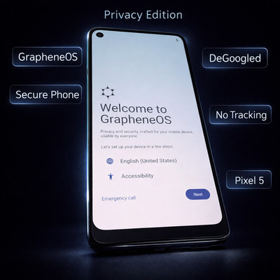 Pixel 5 Graphene OS Privacy Degoogled secure phone no tracking or bloatware
