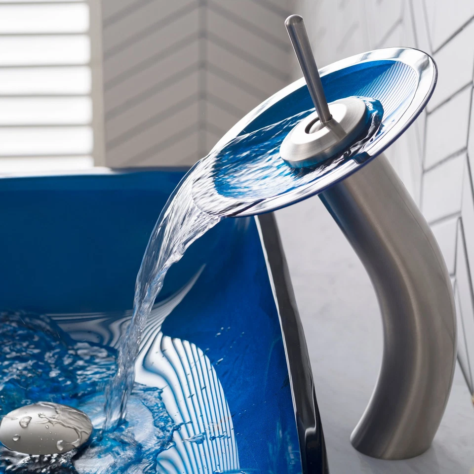 Combo de baño Kraus C-GVR-204-RE-10 Galaxy azul - 21-7/8" Foto 4 de 4