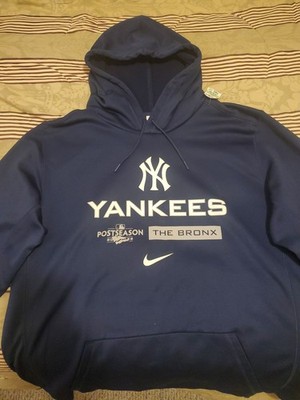 NY Yankees The Bronx Postseason Nike Dri-Fit Playoffs Hoodie Sweatshirt SZ Large