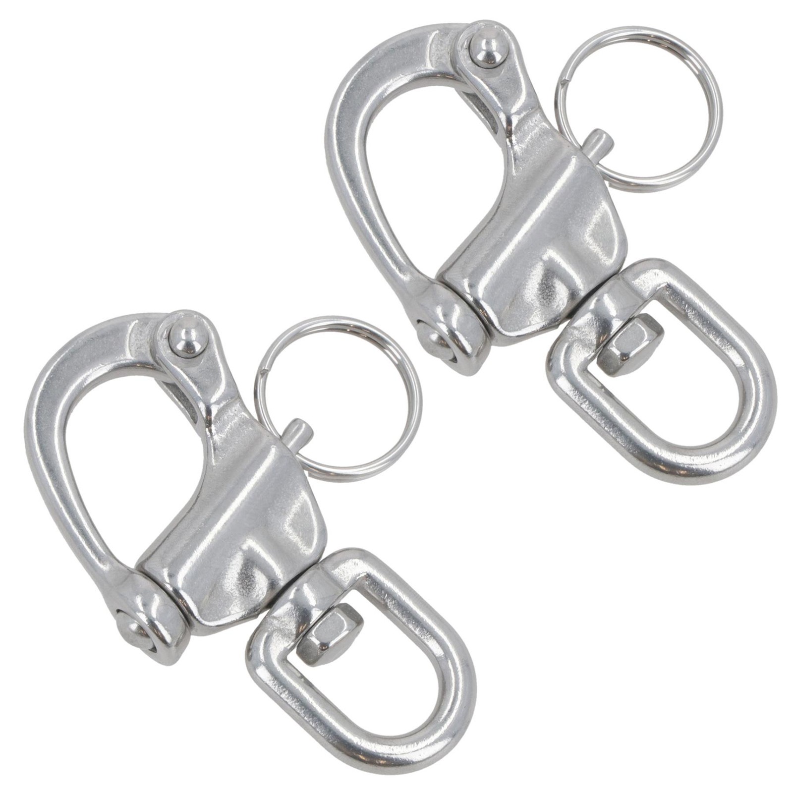 Snap Shackle Swivel Marine Grade 70mm Stainless Steel Rigging Carabiner 2PK