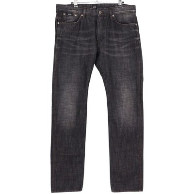 BOSS Hugo Boss Delaware Slim Fit Jeans Mens 33x32 Dark Gray Faded Black Cotton