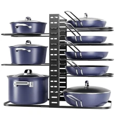 ORDORA POTS AND PANS ORGANIZER UNDER CABINET 14.55 HEIGHT Adjust, 8-TIER - BLACK