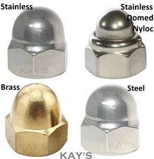 DOME NUTS A2 STAINLESS STEEL BRASS STEEL ACORN NUT M3 M4 M5 M6 M8 M10 M12 M16