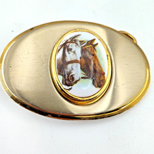 Vintage Horse Belt Buckle Mare Stallion Western Cowboy Cowgirl 1980s