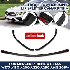 Sto&szlig;stange Lippe F&uuml;r Mercedes A Klasse A35 A200 W177 2019+ Frontspoiler Schwarz