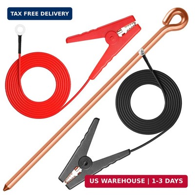Portable Ground Rod with Electric Fence Wire, Solar Fence Charger Electric Fence