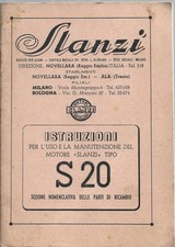 Motore SLANZI S 20 Istruzioni Uso & Manutenzione Catalogo Nomenclatore anni '60