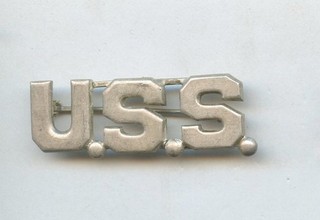 Spanish American Philippine War Collar Badge UNKNOWN "USS" U S Scouts? Silver