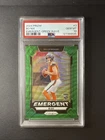 2024 Bo Nix Panini Prizm Emergent Green Wave #3 PSA 10 Gem Mint RC - Broncos