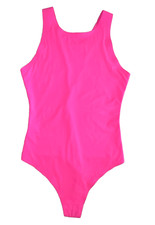 Smoothez By Aerie Womens Pink Bodysuit Size Medium Seamless Racerback High Neck