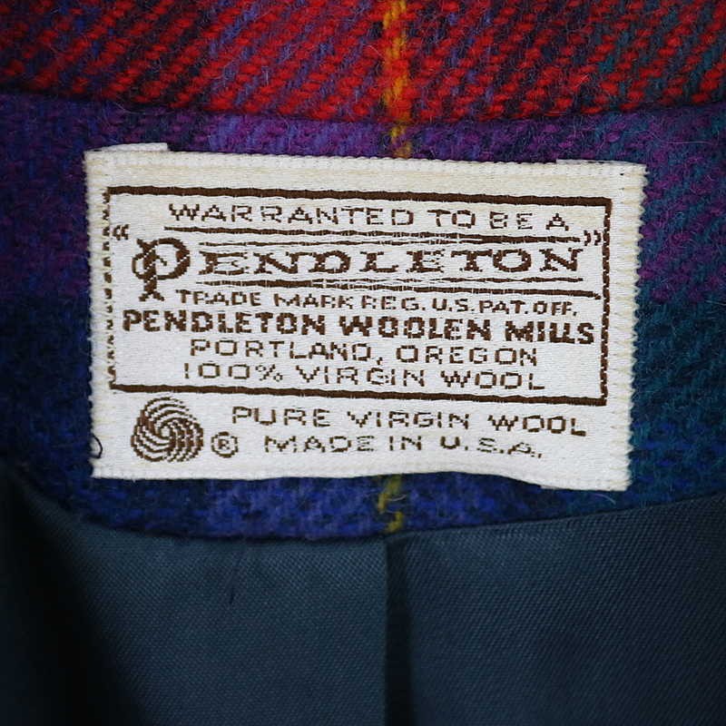 Pendleton 70s USA Wool Checked Tailored Jacket M … - image 8