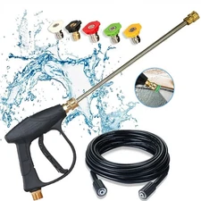 High Pressure 4350PSI Car Power Washer Gun Spray Wand Lance Nozzle and Hose Kit✔