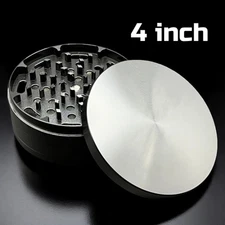 Extra Large Grinder 4 inch XL Herb & Spice, Tobacco Crusher 4 piece (Black)