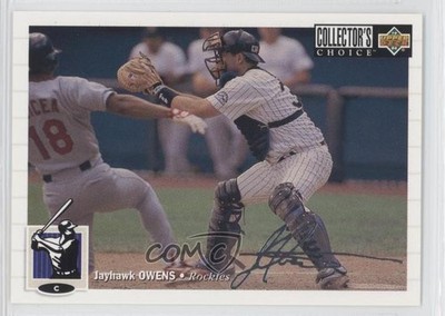 1994 Upper Deck Collector's Choice Silver Foil Signature Jayhawk Owens #223 5x3