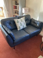 French Connection DFS Zinc 2 Seater Leather Sofa and leather care kit