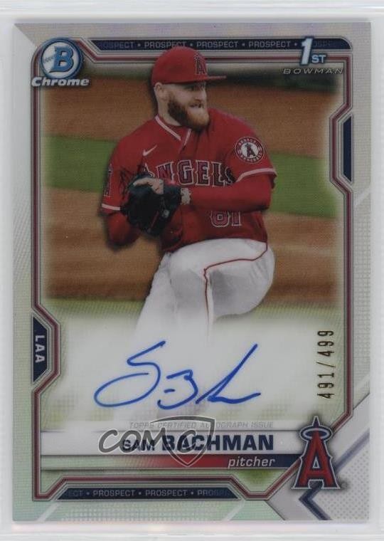 2021 Bowman Draft Chrome Pick Refractor /499 Sam Bachman #CDA-SB Auto 6a7