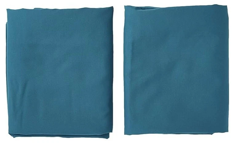 4 Teal Rod Pocket Window Curtains – 4 Panels for 2 Windows - 63” Long, 40” Wide - Image 3 of 4