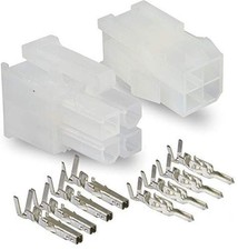 Molex Connector Lot, 5 Matched Sets, 4-Circuits w/18-24 AWG, Pin Size: Stan...