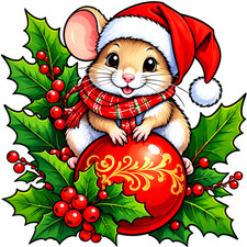 30 Custom Cute Christmas Mouse Personalized Address Labels
