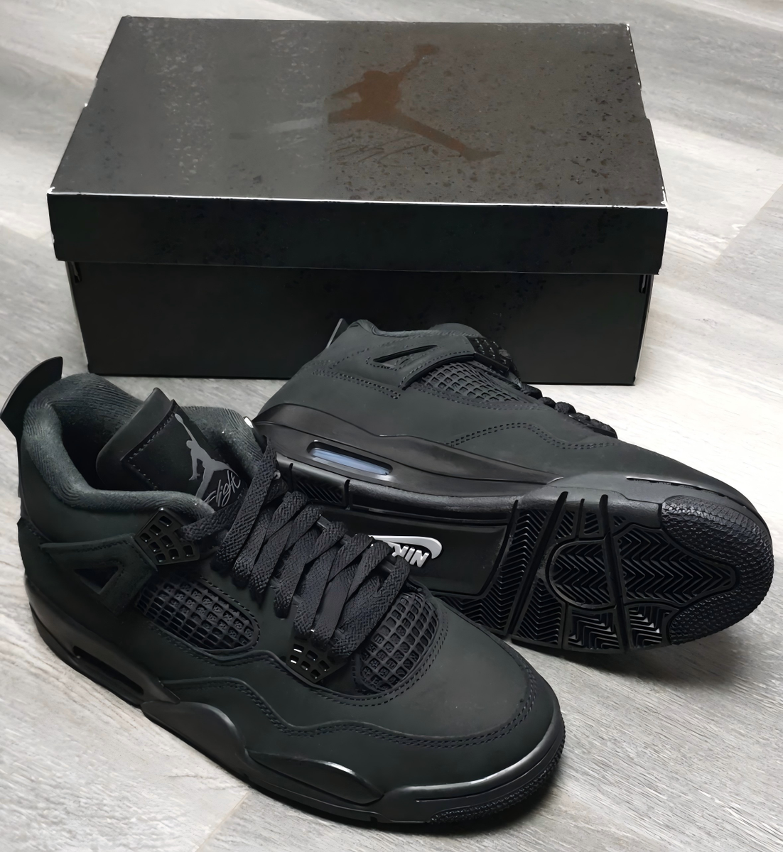 2025 Jordan 4 Retro “Black Cat”Men's Black Basketball Shoes Mid