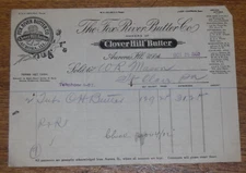 Antique 1902 Billhead Receipt - The Fox River Butter Co. Clover Hill - Aurora IL