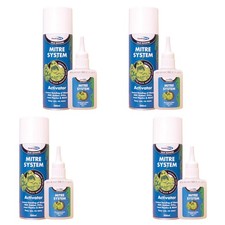 Bond It Mitre Mate Adhesive Kit 4 Pack Clear 50g Glue + Activator Spray