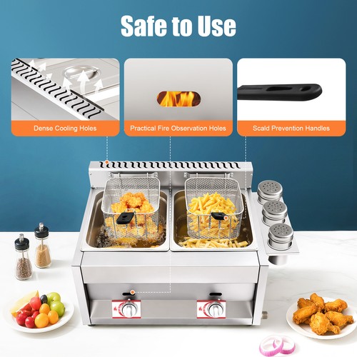 Gas Deep Fryer with Basket and Lid Commercial Deep Fryer Stainless Deep Fryer - Bild 5 von 19