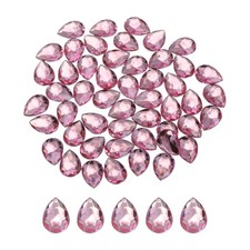 50PCS Flat Back Acrylic Teardrop Gems 13x18mm Artificial Rhinestones Light Pink