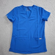 FIGS Technical Collection Casma V Neck Scrub Top Womens XS Royal Blue