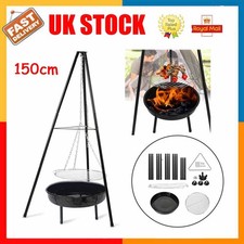 Image of Outdoor Tripod Fire Pit BBQ Bowl Round Patio Garden Extra Large Barbecue Grill