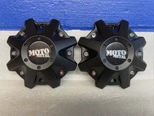 Moto Metal MO479L214SBO MO970 Satin Black Wheel Rim Center Caps Lot Of 2 New