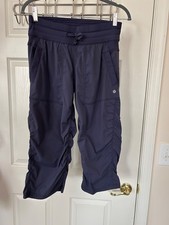 Lululemon Mid-Rise Navy Blue Size 6 Crop Pants Athleisure Adjustable Leg Bottom