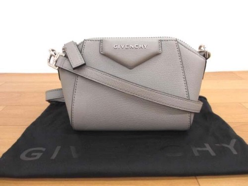 Givenchy Nano Antigona Shoulder Bag Gray Leather Used From Japan