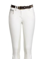 Eurostar Lorena Reithose Weiß Turnier 38 Vollbesatz Kunstleder