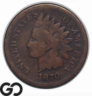 1870 Indian Head Cent Penny, Scarce Date