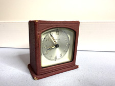 Rare Vintage 1950s Junghans Cased Travel Alarm Clock - Wind Up Clockwork Working