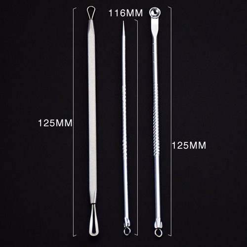 3PCs/Set Pro Stainless Steel Blackheads Whitehead Remover Tool Steel Set - Picture 4 of 6