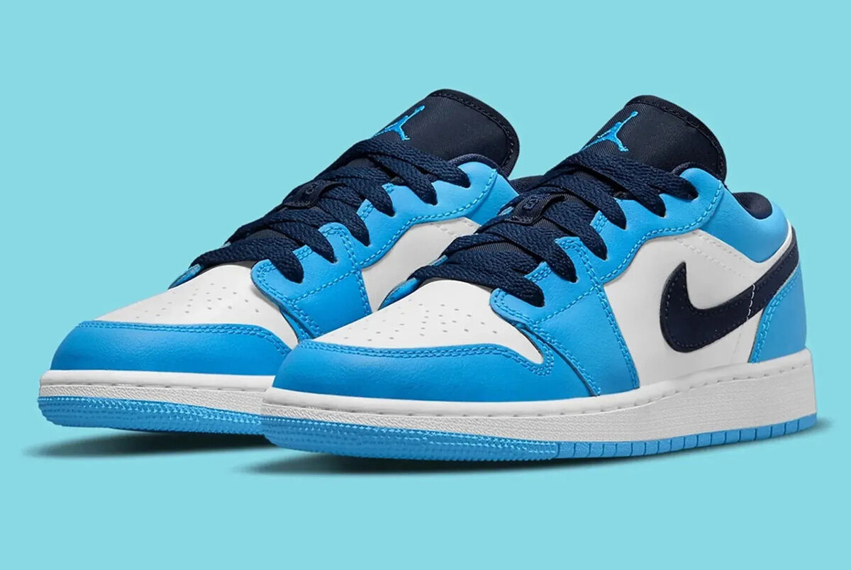 Size 7Y GS - Jordan 1 Low UNC 2021 Black University Blue Size 7Y GS - Jordan 1 Low UNC 2021 Black University Blue