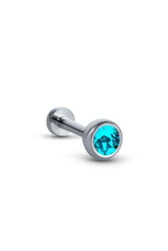 Titanium Labret Style Nose Ring Stud Threadless Push Pin 4mm CZ 16G 18G 20G - Picture 5 of 12