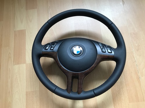 Original SPORT Lederlenkrad Lenkrad BMW E38 E39 E46 E53 Neu Leder OHNE TAUSCH - Picture 5 of 19