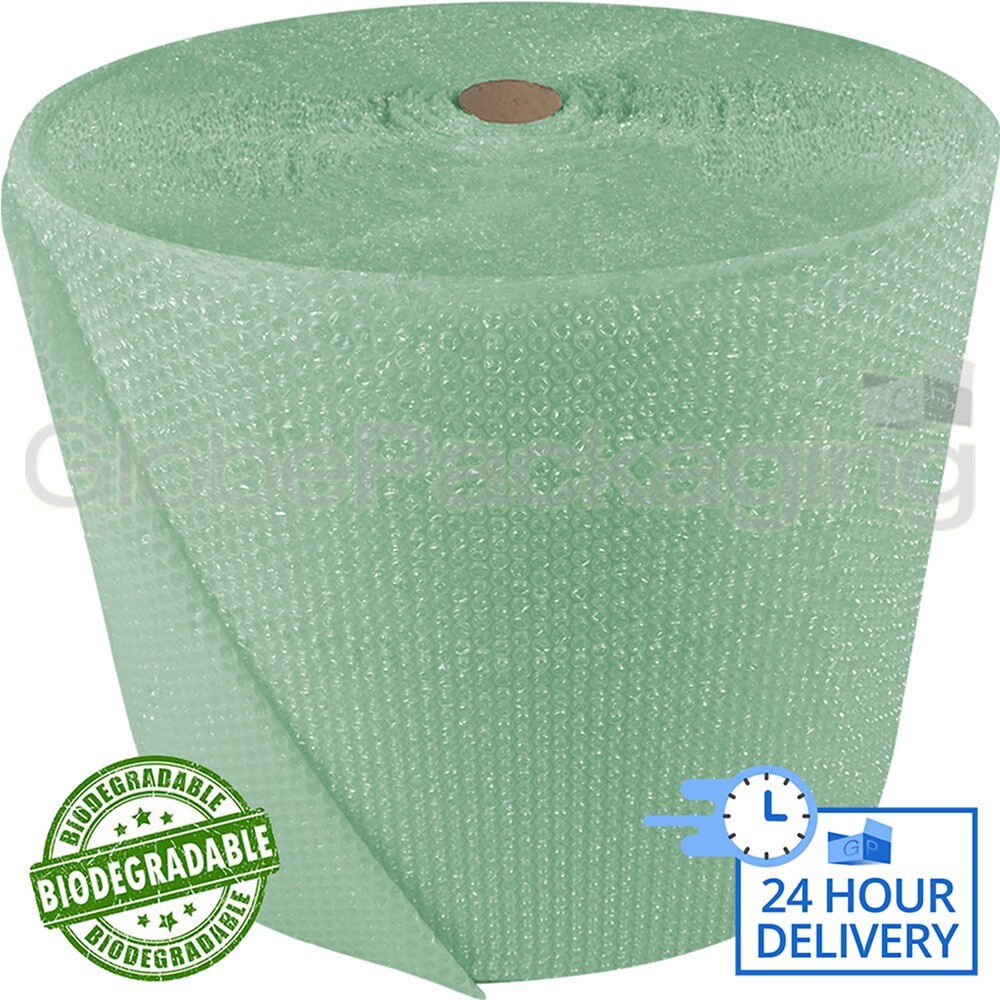750mm x 50M ROLL OF STRONG BIODEGRADABLE GREEN BUBBLE WRAP - 100% ECO FRIENDLY