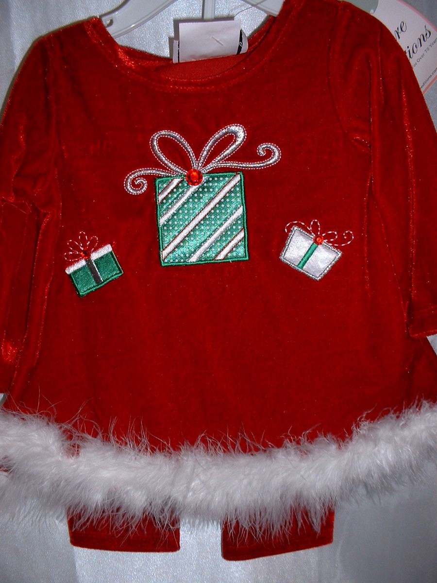Baby Girls pc ADORABLE Red Velvet Faux Fur Christmas Top Pants Suit  Months