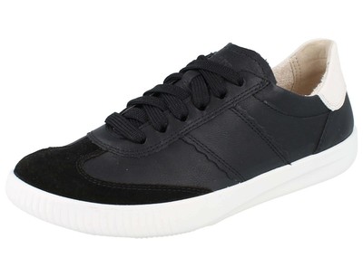 LEGERO Silence Damen Halbschuhe Sneaker Schnürschuhe schwarz Glatt- Veloursleder