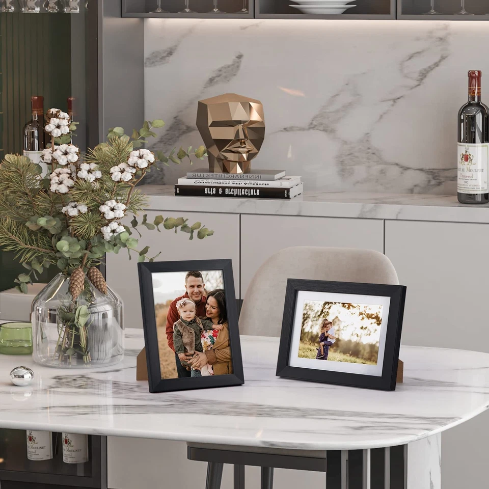 8 Stück Bilderrahmen Set 10x15 cm mit Passepartout Schwarze Fotorahmen ohne P... - Bild 4 von 4