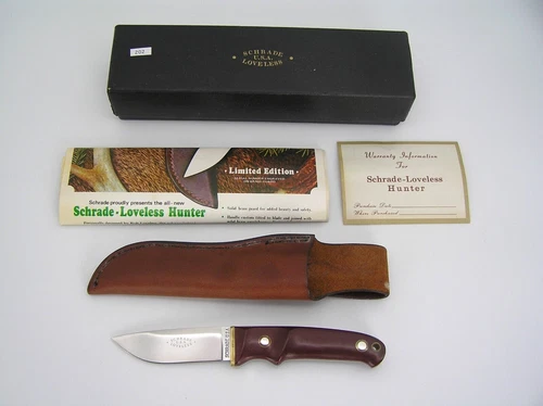 1975 Schrade Loveless RL-2 Drop Point Hunter w/ Sheath, Original Papers and Box