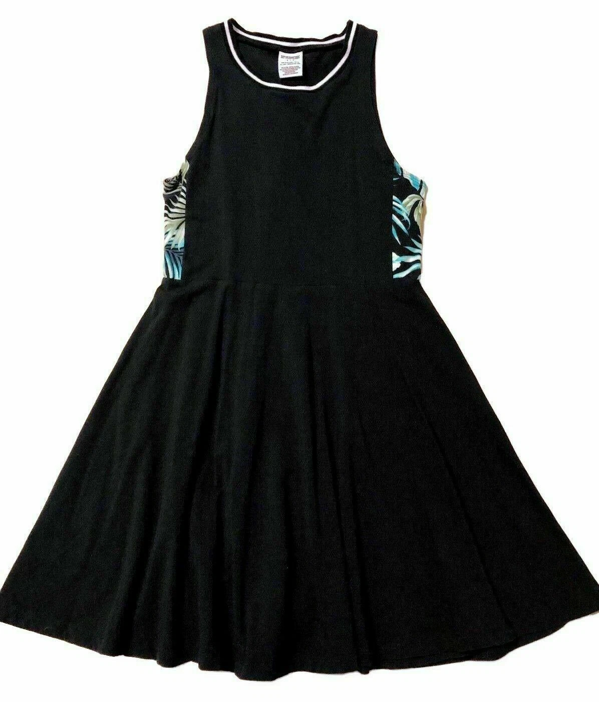 UNDERCOVER Abito mini skater Victoria Secret rosa NERO palma tropicale LOGO XS SVASATO COPRICOSTUME