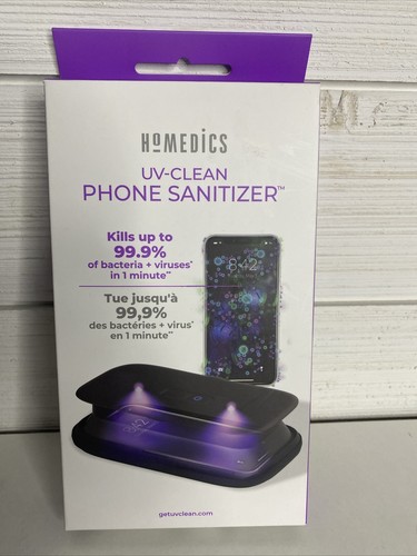 NEW HoMedics 53399BBR UV Clean Portable Phone Sanitizer Black germ sanitizer - Picture 1 of 2