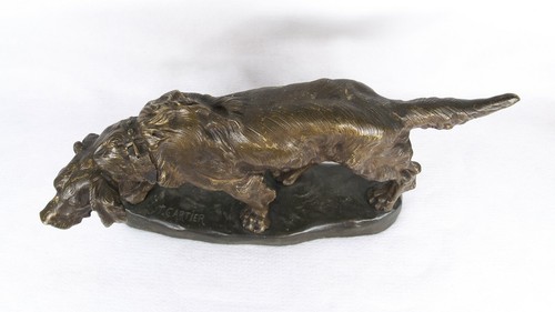 Thomas Francois Cartier (French, 1879 - 1943) Hunt Dog Bronze Sculpture Signed - Picture 6 of 12