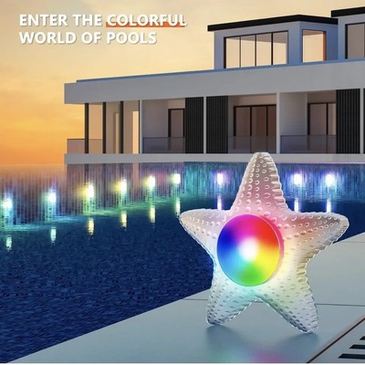 LED Pool Light Color Change Starfish, Waterproof With App Control, 10W RGB