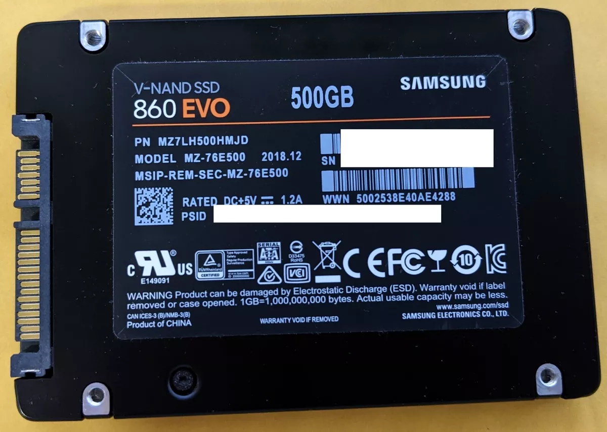 Samsung 860 EVO 500GB 2.5&#034; SATA SSD Solid State MZ-76E500 MZ7LH500HMJD V-NAND |